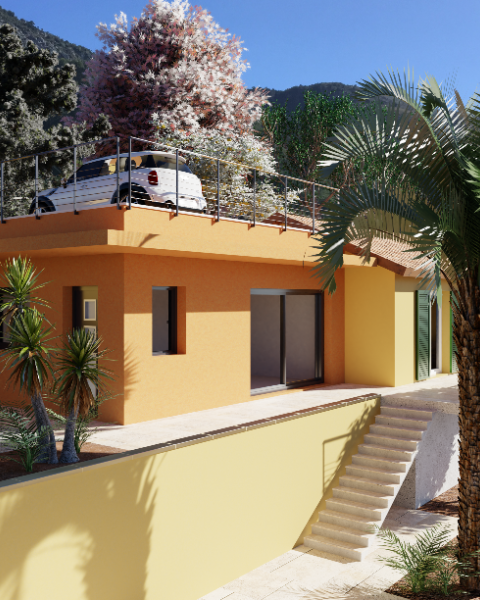 Extension moderne d'une villa à Castellar (Alpes Maritimes 06)